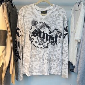White Long Sleeve Graphic Tee